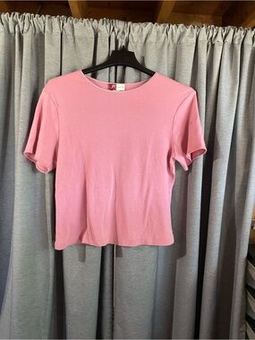 JM Collection Pink Short Sleeve Crewneck Tee